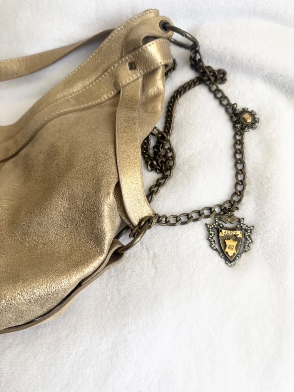 Juicy Couture Hobo Bag Gold Metalic Leather Originally $325